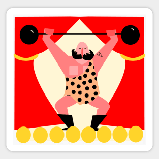 Circus Strong Man Sticker